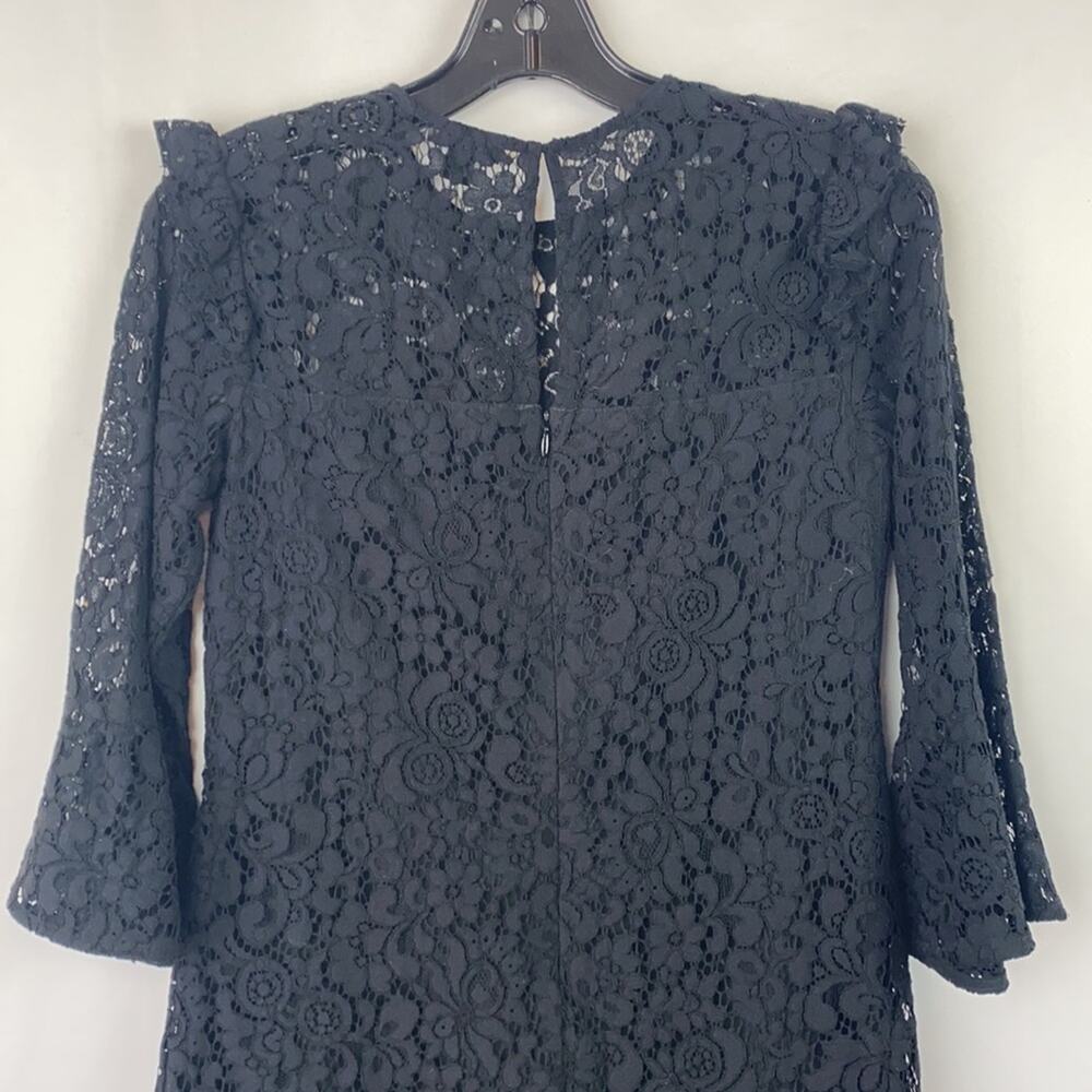 Ann Taylor Women's Black Lacy Long Sleeve Dress Size 00 Petite - Picture 8 of 12